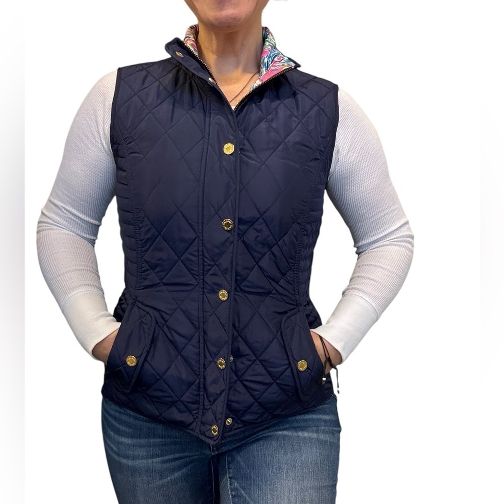 Lilly Pulitzer Quilted Vest - Palm Reader Blake size small - Picture 4 of 10